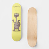 Funny Weasel Cartoon Illustration Skateboard (Vorderseite)