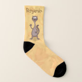 Funny Weasel Cartoon Illustration Socken (Rechts - Außen)