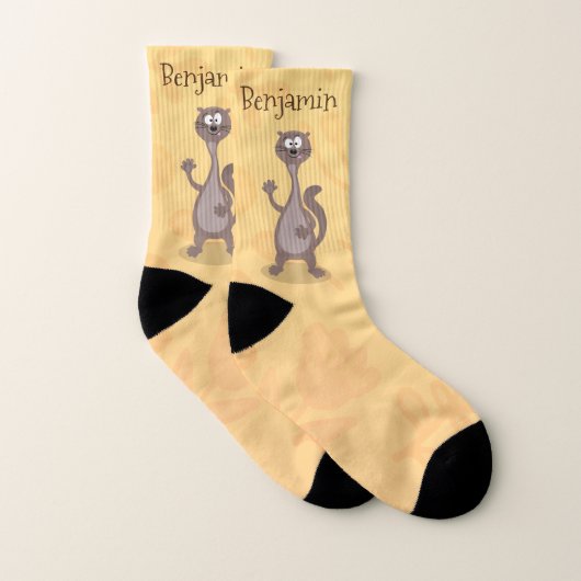 Funny Weasel Cartoon Illustration Socken (Paar)