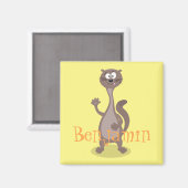 Funny weasel Cartoon Illustration Sprichwort hallo Magnet (Vorderseite/Rückseite)