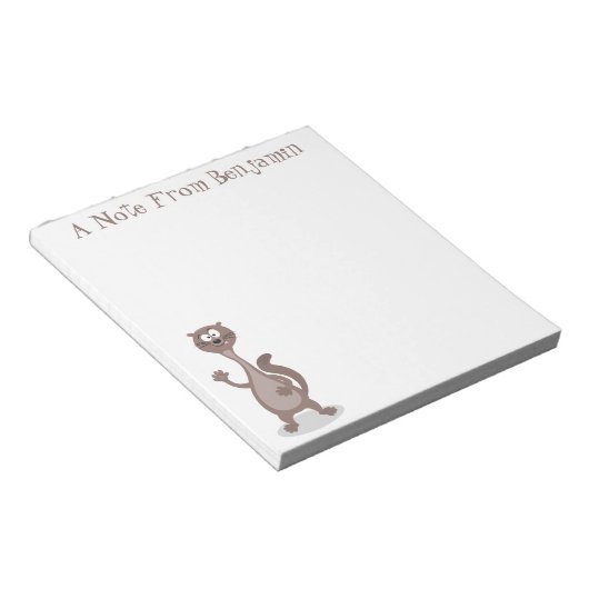 Funny weasel Cartoon Illustration Sprichwort hallo Notizblock (angewinkelt)