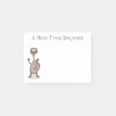 Funny weasel Cartoon Illustration Sprichwort hallo Post-it Klebezettel (Vorderseite)