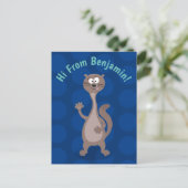 Funny weasel Cartoon Illustration Sprichwort hallo Postkarte (Stehend Vorderseite)