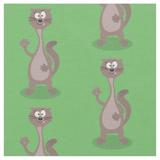 Funny Weasel Cartoon Illustration Stoff (Nahaufnahme)