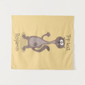 Funny Weasel Cartoon Illustration Wandteppich (Vorderseite (Horizontal))