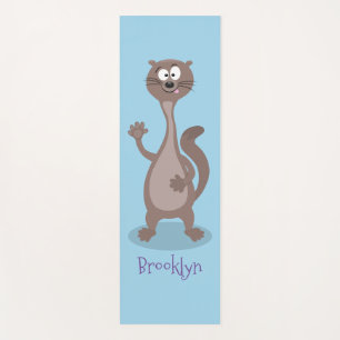 Funny Weasel Cartoon Illustration Yogamatte