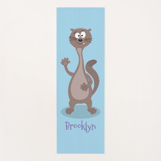 Funny Weasel Cartoon Illustration Yogamatte (Vorderseite)