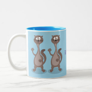Funny Weasel Cartoon Illustration Zweifarbige Tasse