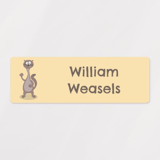 Funny weasel Cartoon personalisiert Etiketten (Design 2)