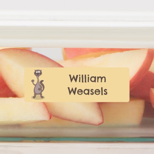 Funny weasel Cartoon personalisiert Etiketten (Befestigt)