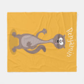 Funny weasel schwellender Cartoon Fleecedecke (Vorderseite (Horizontal))