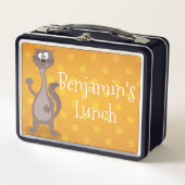 Funny weasel schwellender Cartoon Metall Brotdose (Vorderseite)