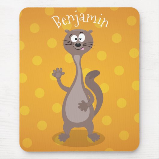 Funny weasel schwellender Cartoon Mousepad (Vorne)