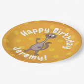 Funny weasel schwellender Cartoon Pappteller (Schrägansicht)