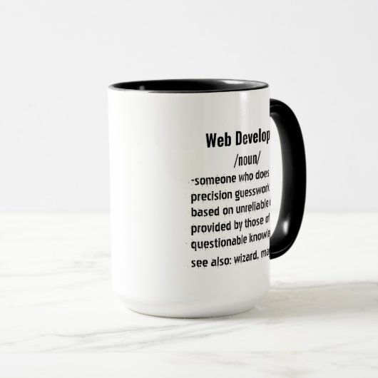 Funny Web Developer Definition Geschenke für Fraue Tasse (VorderseiteRechts)