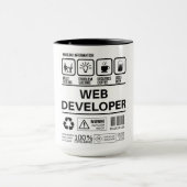 Funny Web Developer Handling Information Tasse (Zentrum)