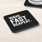 Funny Weckte Fast Repeat Graphic Sarcastic Getränkeuntersetzer (Linke Seite)