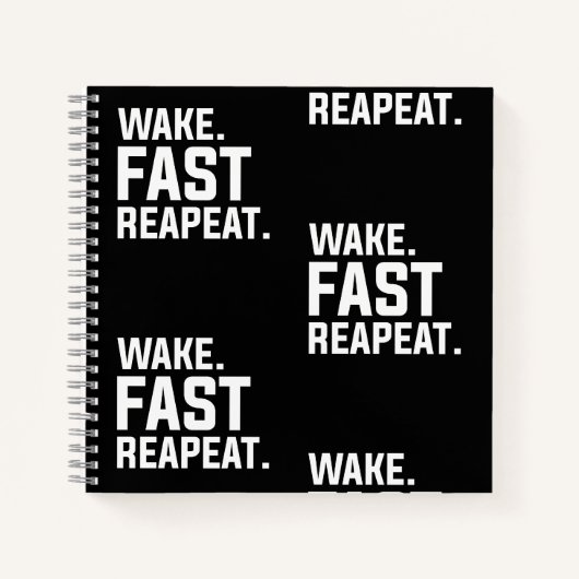 Funny Weckte Fast Repeat Graphic Sarcastic Notizblock (Vorderseite)