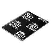 Funny Weckte Fast Repeat Graphic Sarcastic Notizblock (Linke Seite)