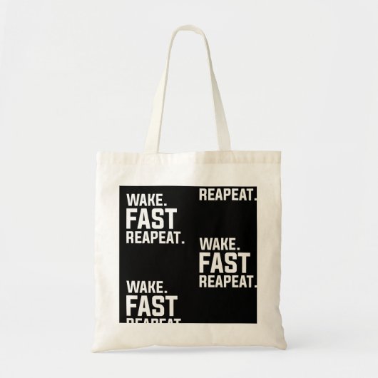 Funny Weckte Fast Repeat Graphic Sarcastic Tragetasche (Vorne)