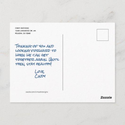 Funny Weckte mich auf, wenn die Quarantäne vorbei Postkarte (Rückseite)