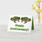 Funny Wedding Anniversary Frog Fotos Karte (Gelbe Blume)