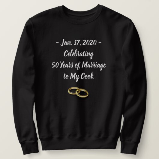 Funny Wedding Anniversary Men's Customizable Black Sweatshirt (Design vorne)