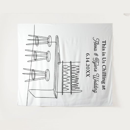 Funny Wedding Backdrop Photo Prop Wandteppich (Vorderseite (Horizontal))