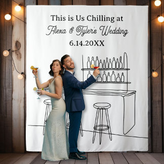 Funny Wedding Backdrop Photo Prop Wandteppich