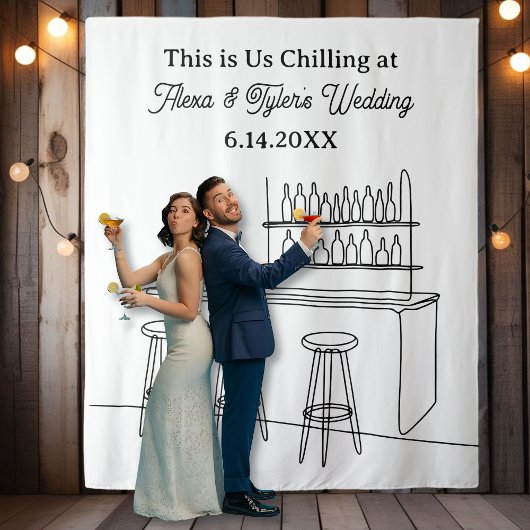 Funny Wedding Backdrop Photo Prop Wandteppich