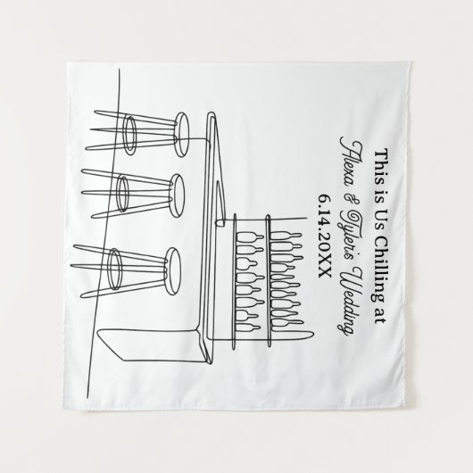 Funny Wedding Backdrop Photo Prop Wandteppich (Vorderseite (Horizontal))