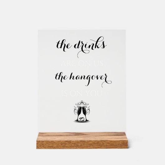 Funny Wedding Bar Acrylschild (Vorderseite)