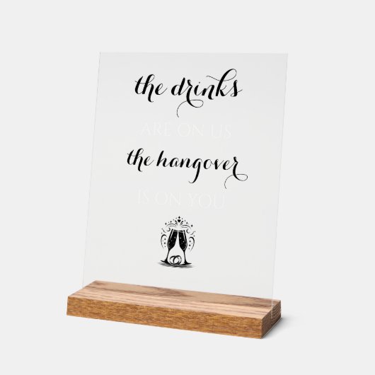 Funny Wedding Bar Acrylschild (Winkel)