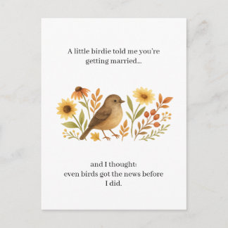 Funny Wedding Birdie Quote | Sarcastic Marriage Feiertagspostkarte