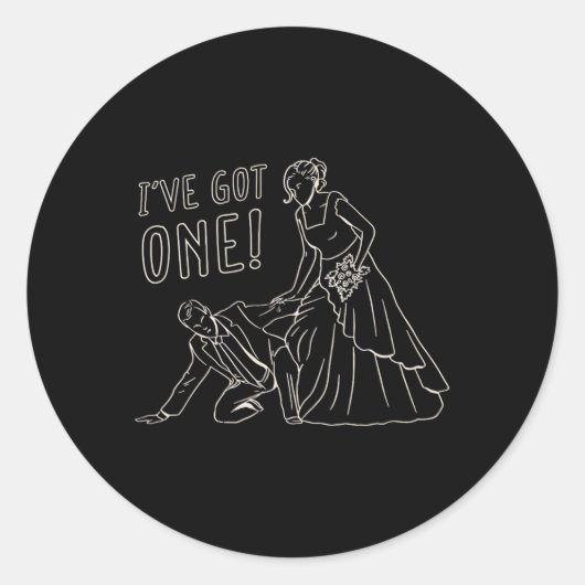 Funny Wedding Bridge and Groom Design Runder Aufkleber (Vorderseite)