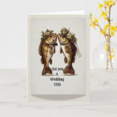 Funny Wedding Card | "Got Dir einen KABELJAU" Karte (Gelbe Blume)