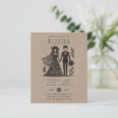 Funny Wedding Cartoon Bride Groom Handgezeichnet (Stehend Vorderseite)