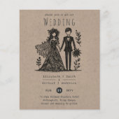 Funny Wedding Cartoon Bride Groom Handgezeichnet (Vorderseite)