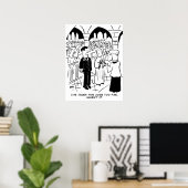 Funny Wedding Cartoon - Bridegroom Praktischer Wit Poster (Heimbüro)