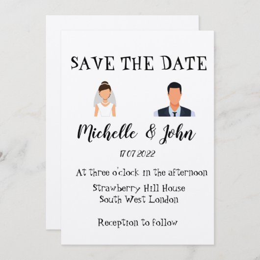 Funny Wedding Einladung (Vorne/Hinten)