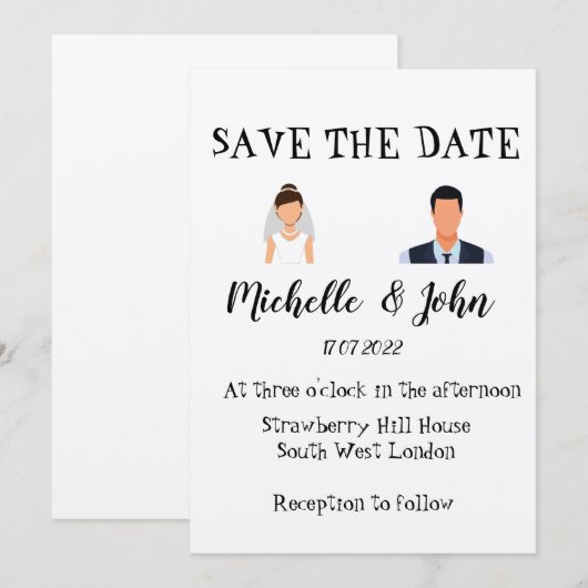 Funny Wedding Einladung  (Vorne/Hinten)