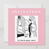 Funny Wedding Einladung. Groom und Vicar Einladung (Vorderseite)