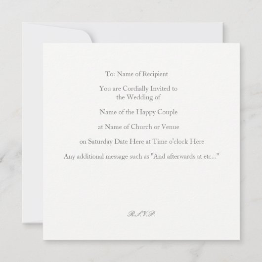 Funny Wedding Einladung mit Riesenkuchen (Rückseite)