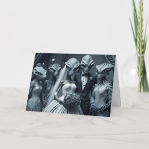 FUNNY WEDDING GRATULALATIONS Außerirdischen Grußka Karte