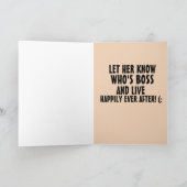 FUNNY WEDDING GRATULALATIONS GREETING CARD DANKESKARTE (Innenseite)