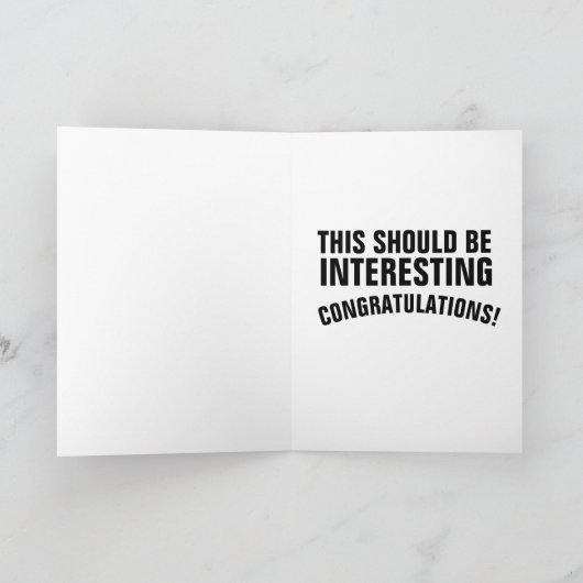 FUNNY WEDDING GREETING CARDS, DIE PANTS TRAGEN WER KARTE (Innenseite)