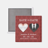 Funny Wedding Hearts - Speichern Sie den Date Magn Magnet (Vorderseite/Rückseite)