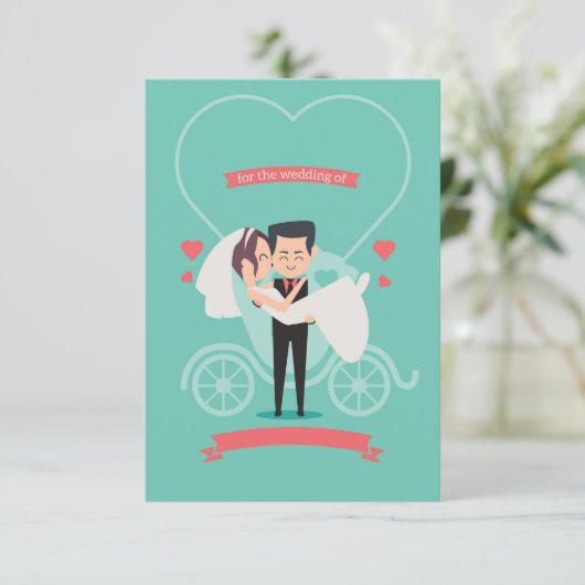 Funny Wedding Invitation Card Einladung (Stehend Vorderseite)