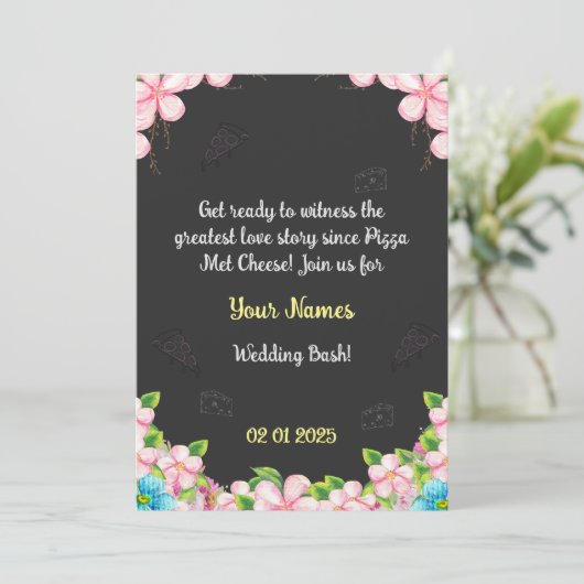 Funny Wedding Invitation Cards Einladung (Stehend Vorderseite)