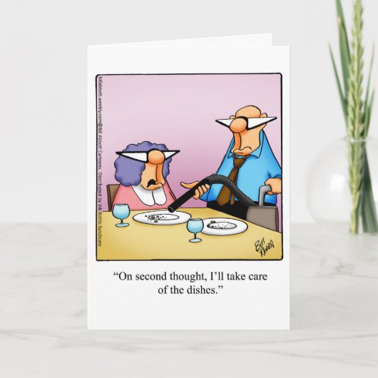 Funny Wedding Jubiläumskarte für ihn Karte (Vorderseite)